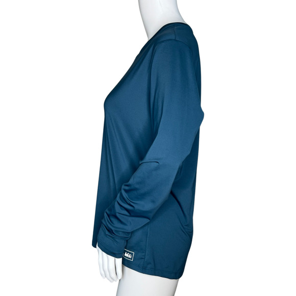 REI Shirt Womens Small Teal Blue Base Layer Top Layering Outdoors Cold Weather - Picture 3 of 7